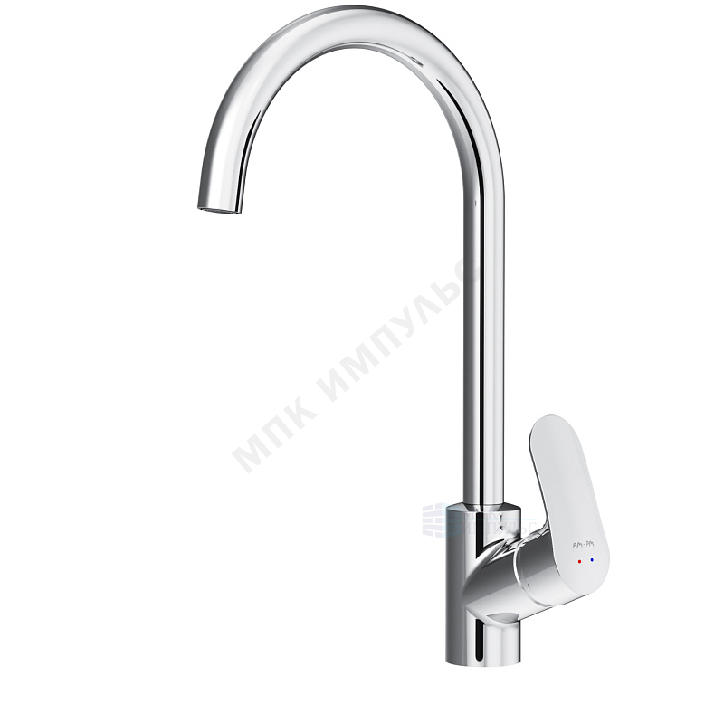 Смеситель для кухонной мойки ручка сбоку одноручный хром Like AM.PM F8007100