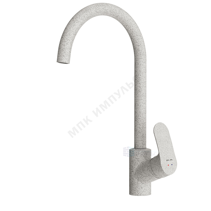 Смеситель для кухонной мойки ручка сбоку одноручный белый камень Like AM.PM F8007133