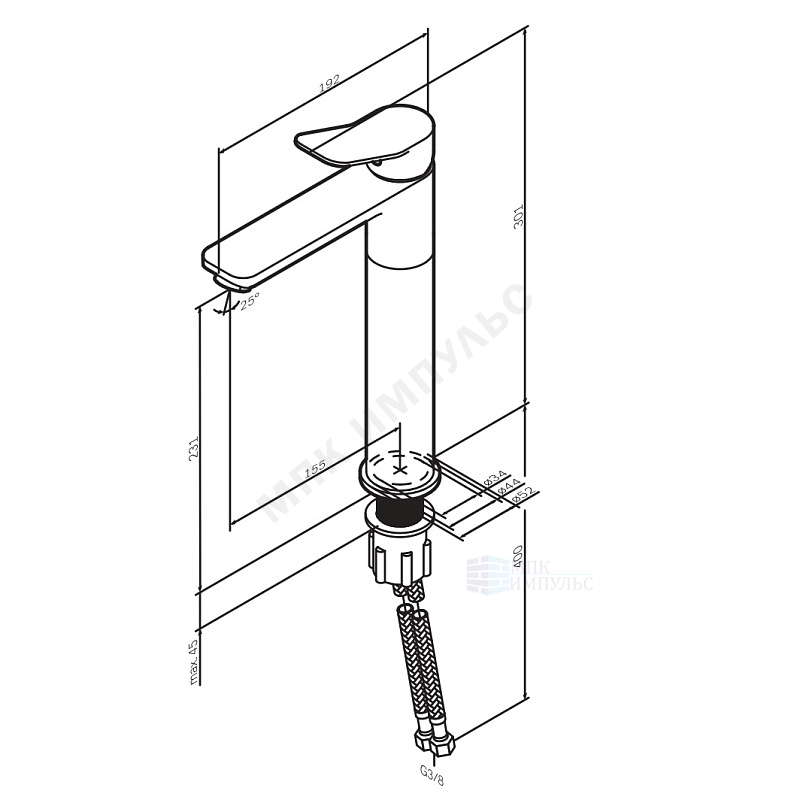 Смеситель для умывальника одноручный розовое золото X-Joy AM.PM F85A92044 — изображение 3