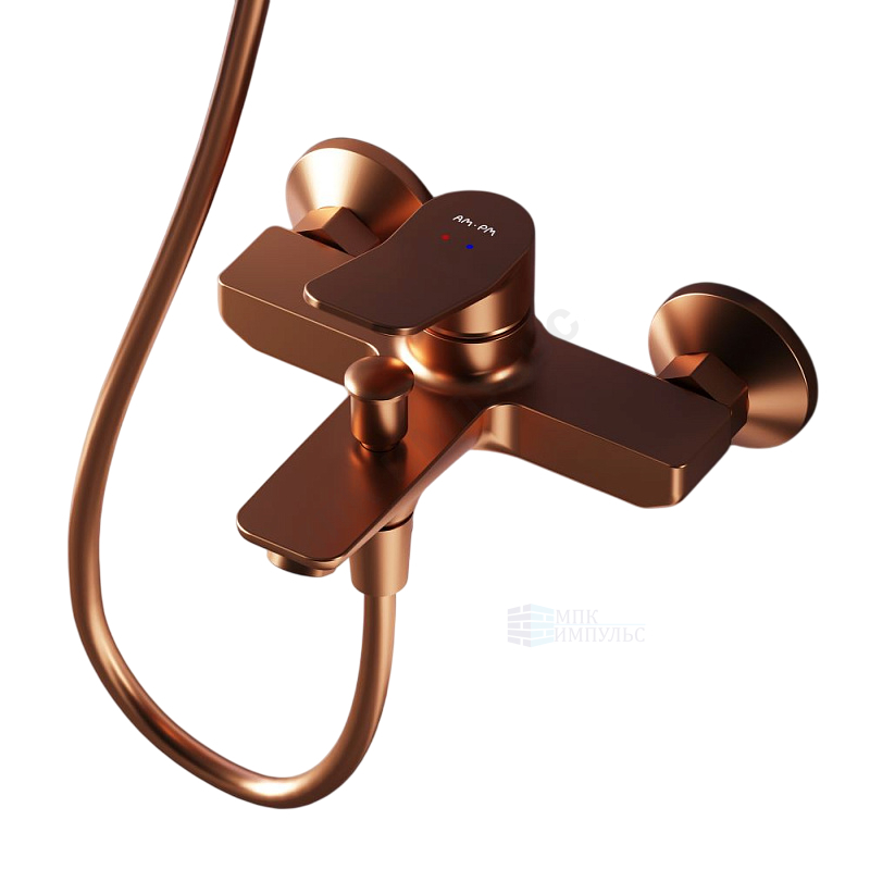 Смеситель для ванны с душем одноручный розовое золото X-Joy AM.PM F85A10044