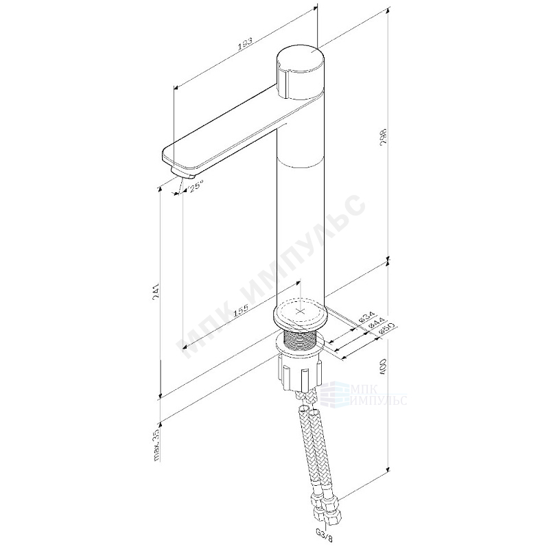 Смеситель для умывальника порционный (нажимной) черный X-Joy AM.PM F85A92522 — изображение 2