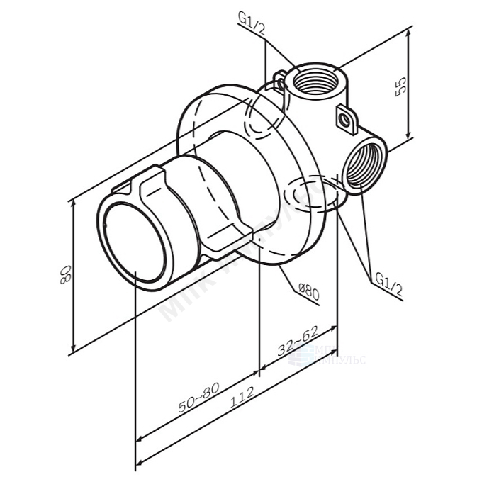 Смеситель встраиваемый для душа термостат хром X-Joy AM.PM F85A65600 — изображение 2