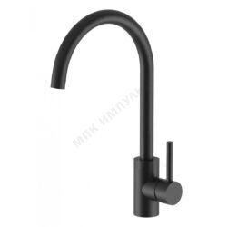 Смеситель для кухонной мойки ручка сбоку одноручный черный Риф Santek WH5A41025N001