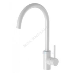 Смеситель для кухонной мойки ручка сбоку одноручный белый Риф Santek WH5A41025B001