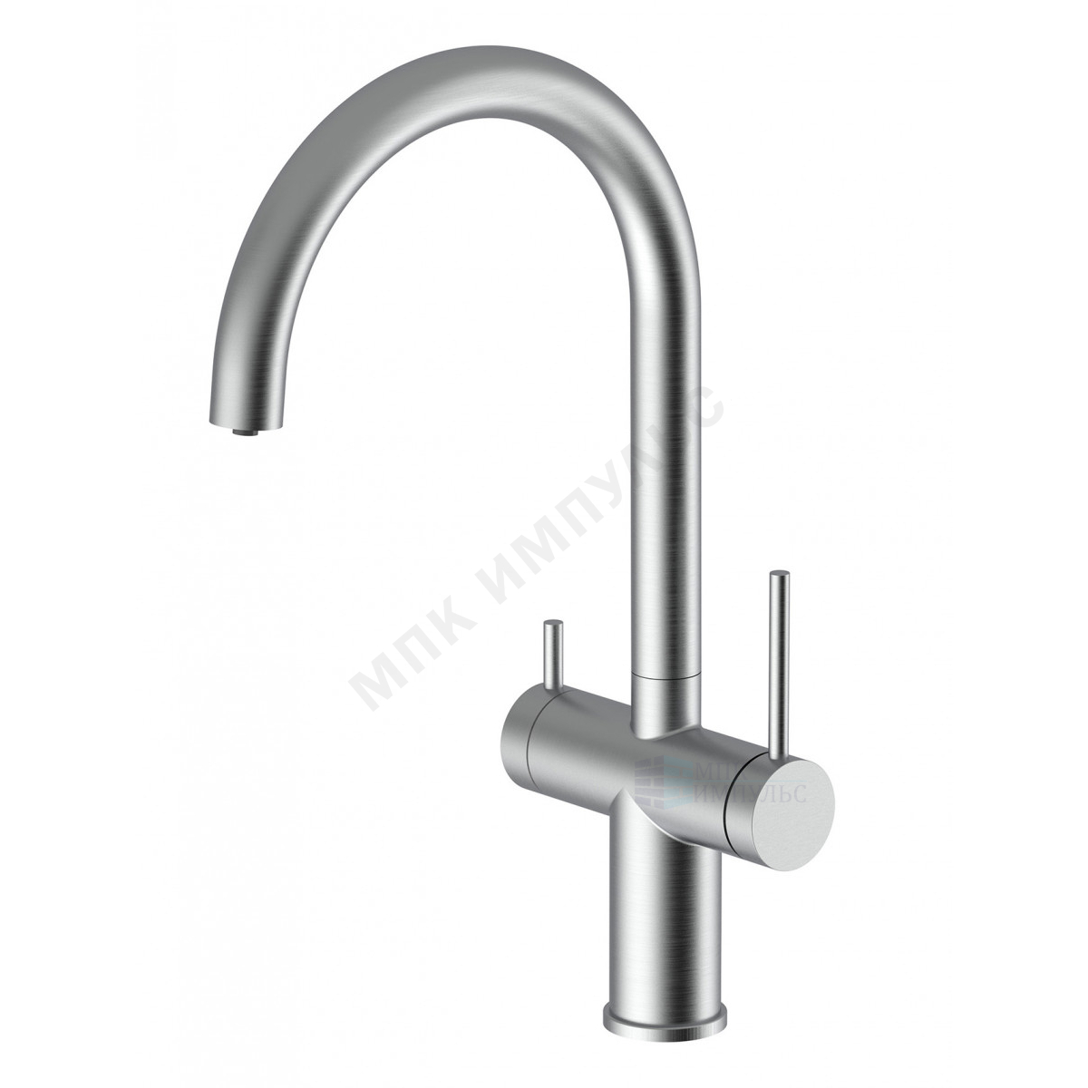 Смеситель для кухонной мойки ручка сбоку одноручный излив с каналом для питьевой воды сатин Энсо Santek WH5A43027AP01