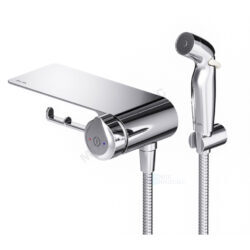 Смеситель встраиваемый для гигиенического душа порционный (нажимной) с полкой и держателем туалетной бумаги хром X-Joy AM.PM F0H85A800