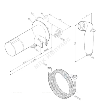 Смеситель встраиваемый для гигиенического душа порционный (нажимной) хром X-Joy AM.PM F0H85A500 — изображение 2