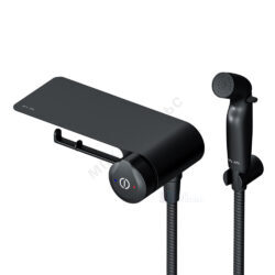 Смеситель встраиваемый для гигиенического душа порционный (нажимной) с полкой и держателем туалетной бумаги черный X-Joy AM.PM F0H85A822