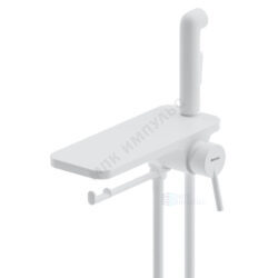 Смеситель встраиваемый для гигиенического душа одноручный с полкой и держателем туалетной бумаги белый Jupiter Damixa 773500200