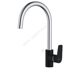 Смеситель для кухонной мойки ручка сбоку одноручный хром/черный Origin Balance Damixa 790720000