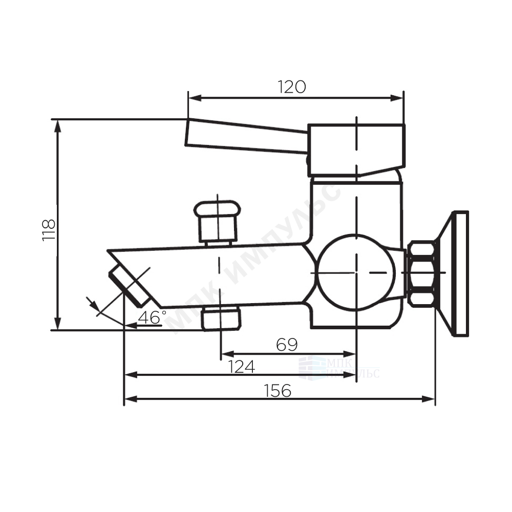 Смеситель для ванны с душем одноручный нержавеющая сталь Logic Dorff D3010000SS — изображение 2