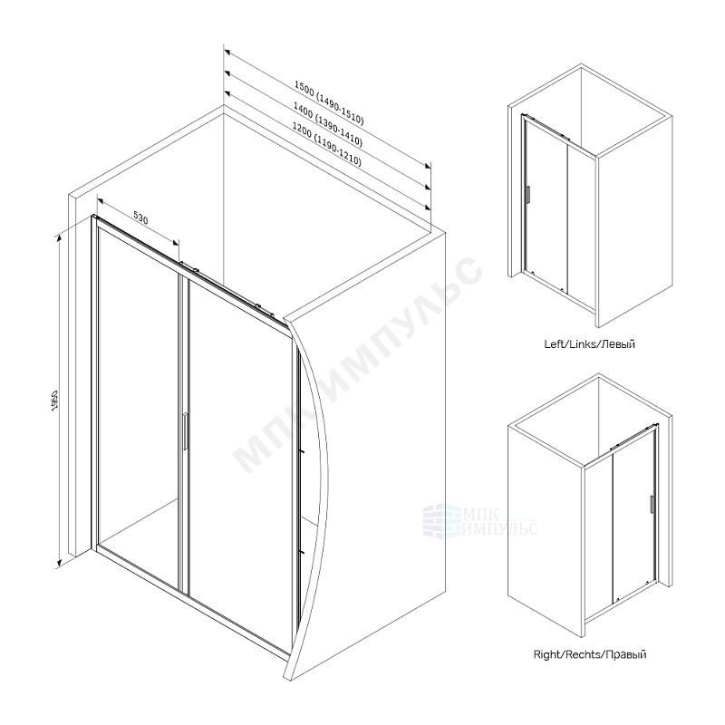 черный матовый AM.PM W90G-140-1-195BT