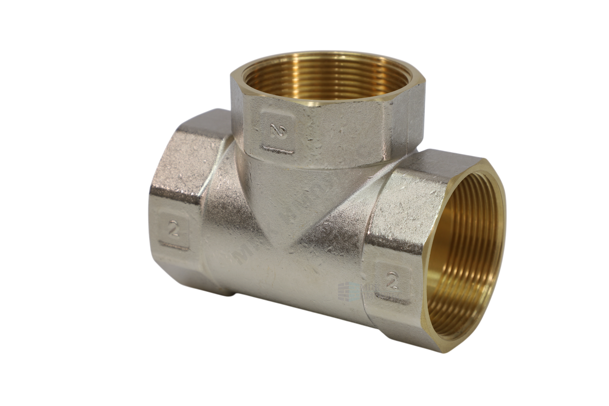 Тройник латунь никель Ду 32 (1 1/4") ВР/ВР 9007 ГОСТ 32585-2013 Aquasfera 9007-04 — изображение 5