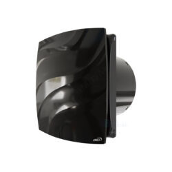 Вентилятор накладной пластик D120 с обратным клапаном черный ERA WAVE 120C
