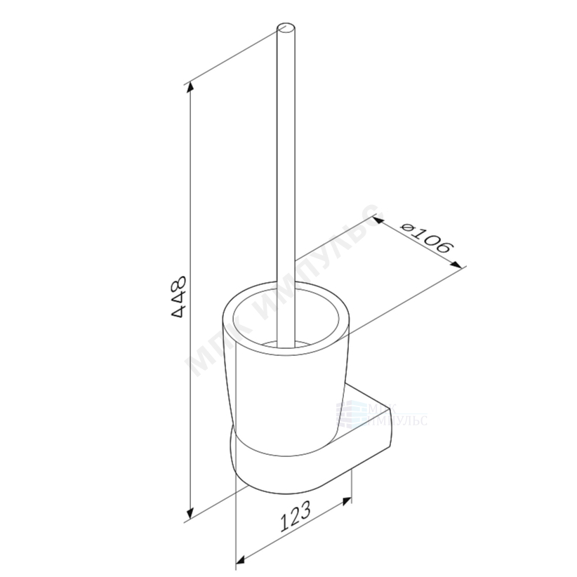 Ершик для унитаза с держателем Sensation хром AM.PM A3033300 — изображение 2
