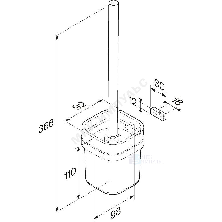 Ершик для унитаза с держателем Func черный AM.PM A8F33322 — изображение 2