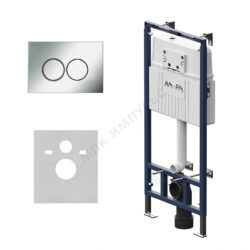 Инсталляция для подвесного унитаза с кнопкой смыва хром матовая MasterFit ProC L AM.PM I012710.0131