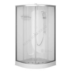 Кабина душевая X-Joy 1000х1000х2100 мм низкий поддон четверть круга прозрачное стекло алюминиевый профиль