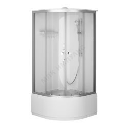 Кабина душевая X-Joy 900х900х2060 мм высокий поддон четверть круга прозрачное стекло алюминиевый профиль