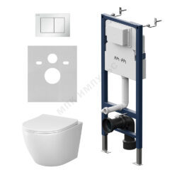 Комплект 4 в 1 инсталляция + кнопка смыва белая + унитаз подвесной сиденье дюропласт микролифт белый Func AM.PM IS90201.801900