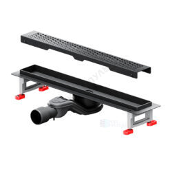 Лоток душевой с гидрозатвором+механический сухой затвор Дн 40/50 494х63мм решетка нержавеющая сталь