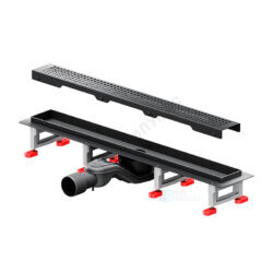 Лоток душевой с гидрозатвором+механический сухой затвор Дн 40/50 594х63мм решетка нержавеющая сталь