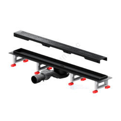 Лоток душевой с гидрозатвором+механический сухой затвор Дн 40/50 694х63мм решетка нержавеющая сталь