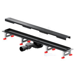 Лоток душевой с гидрозатвором+механический сухой затвор Дн 40/50 794х63мм решетка нержавеющая сталь