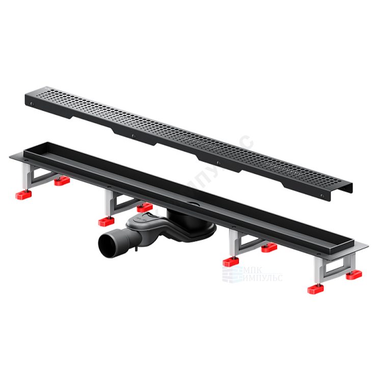 Лоток душевой с гидрозатвором+механический сухой затвор Дн 40/50 794х63мм решетка нержавеющая сталь