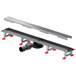 Лоток душевой с гидрозатвором+механический сухой затвор Дн 40/50 794х63мм решетка нержавеющая сталь матовая горизонтальный выпуск MasterFlow AM.PM W01SC-P11-080-01SB