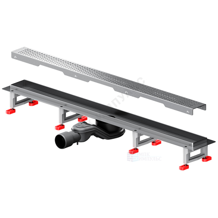 Лоток душевой с гидрозатвором+механический сухой затвор Дн 40/50 794х63мм решетка нержавеющая сталь матовая горизонтальный выпуск MasterFlow AM.PM W01SC-P11-080-01SB