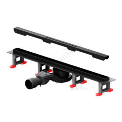 Лоток душевой с гидрозатвором+механический сухой затвор Дн 40/50 593х26мм решетка нержавеющая сталь