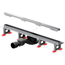 Лоток душевой с гидрозатвором+механический сухой затвор Дн 40/50 593х26мм решетка нержавеющая сталь матовая горизонтальный выпуск MasterFlow AM.PM W01SC-S11-060-05SB