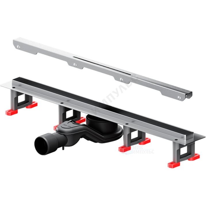 Лоток душевой с гидрозатвором+механический сухой затвор Дн 40/50 593х26мм решетка нержавеющая сталь матовая горизонтальный выпуск MasterFlow AM.PM W01SC-S11-060-05SB