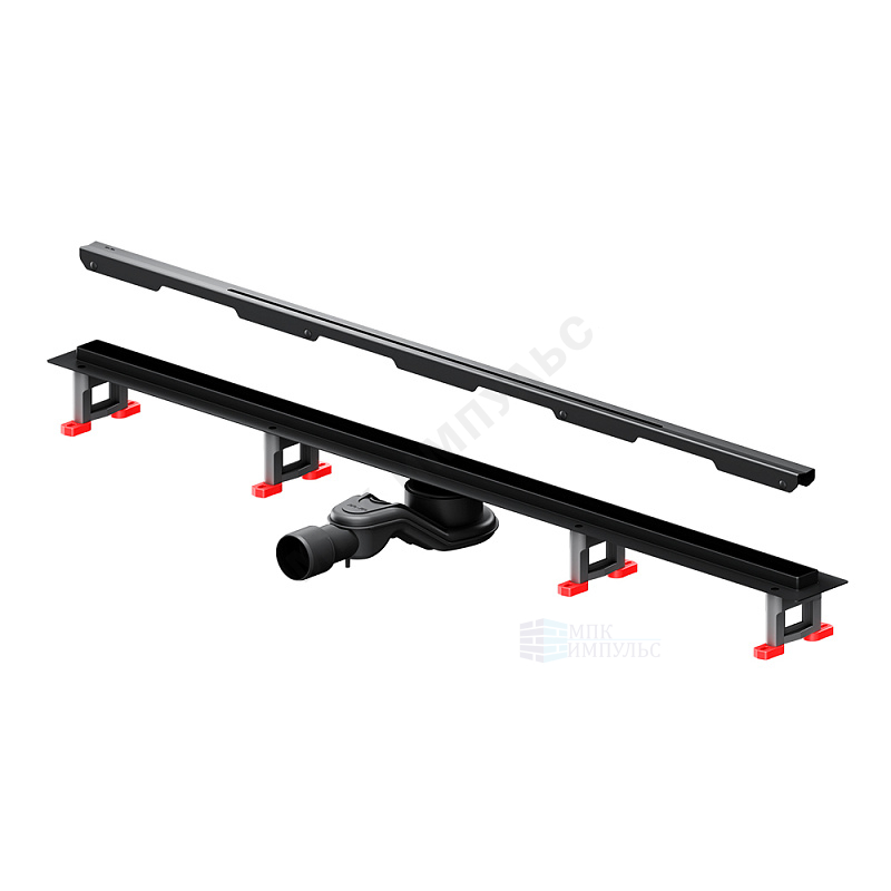 Лоток душевой с гидрозатвором+механический сухой затвор Дн 40/50 993х26мм решетка нержавеющая сталь