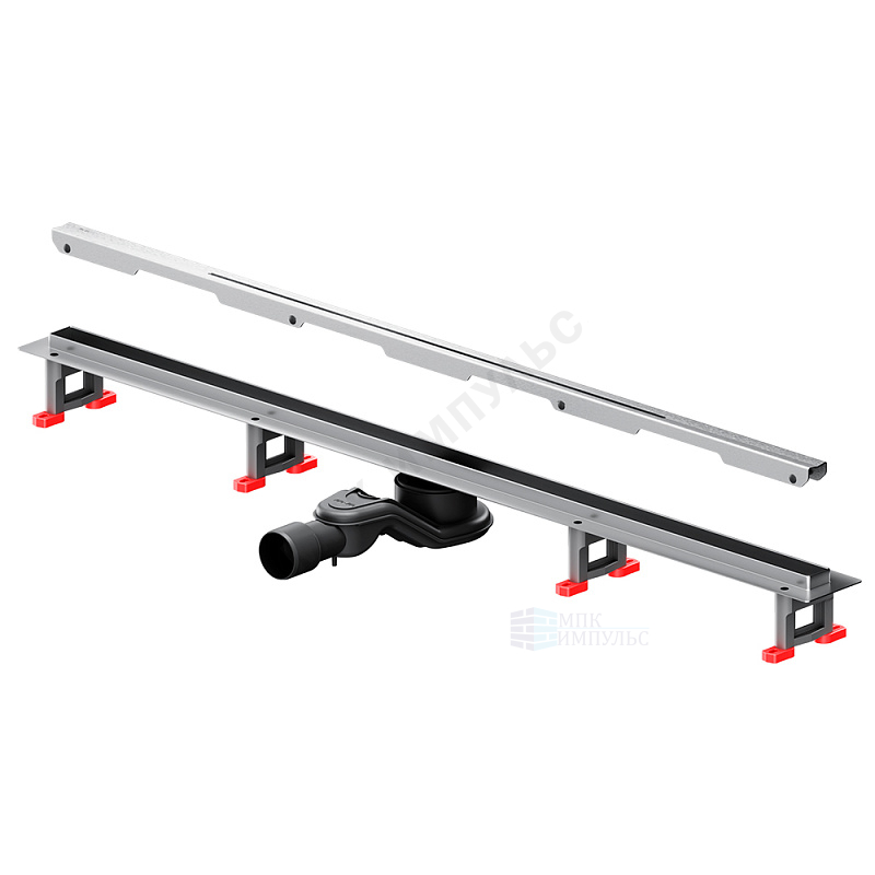 Лоток душевой с гидрозатвором+механический сухой затвор Дн 40/50 993х26мм решетка нержавеющая сталь матовая горизонтальный выпуск MasterFlow AM.PM W01SC-S11-100-05SB