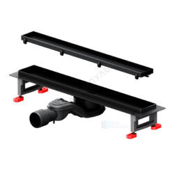 Лоток душевой с гидрозатвором+механический сухой затвор Дн 40/50 486х54мм решетка нержавеющая сталь