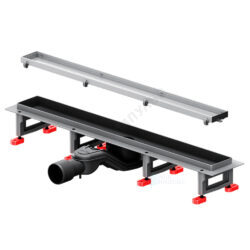 Лоток душевой с гидрозатвором+механический сухой затвор Дн 40/50 586х54мм решетка нержавеющая сталь