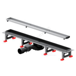 Лоток душевой с гидрозатвором+механический сухой затвор Дн 40/50 686х54мм решетка нержавеющая сталь