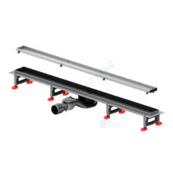 Лоток душевой с гидрозатвором+механический сухой затвор Дн 40/50 886х54мм решетка нержавеющая сталь