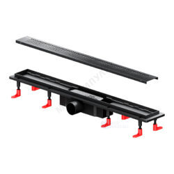 Лоток душевой с гидрозатвором+механический сухой затвор Дн 50 694х67мм решетка нержавеющая сталь