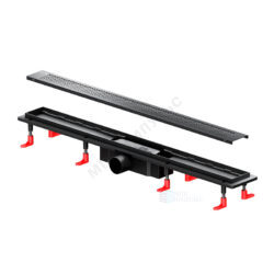 Лоток душевой с гидрозатвором+механический сухой затвор Дн 50 794х67мм решетка нержавеющая сталь