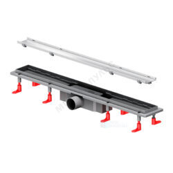 Лоток душевой с гидрозатвором+механический сухой затвор Дн 50 694х59мм решетка нержавеющая сталь