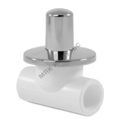 Клапан (вентиль) PP-R запорный белый хромированный Дн 20х90гр Ру25 внутренняя пайка RTP (РосТурПласт) 10539