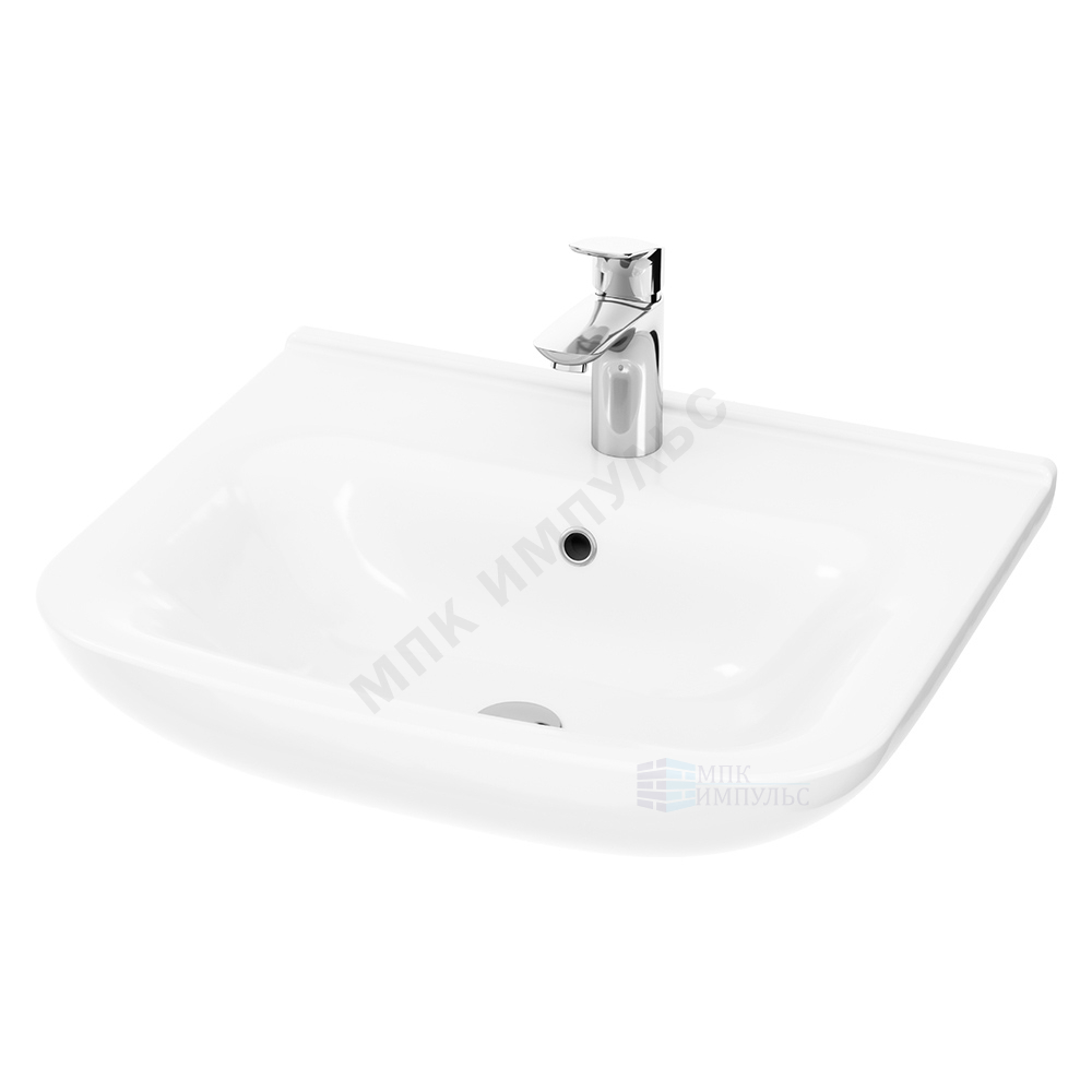 Умывальник с полупьедесталом Like 55 1 отверстие под смеситель по центру белый AM.PM C804221WH
