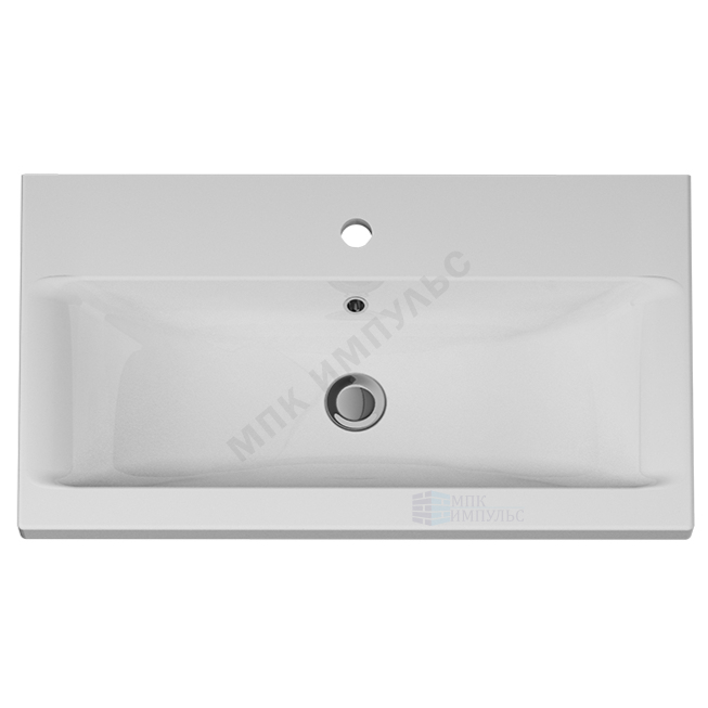 Умывальник мебельный Gem 75 1 отверстие под смеситель по центру белый AM.PM M90WCC0752WG