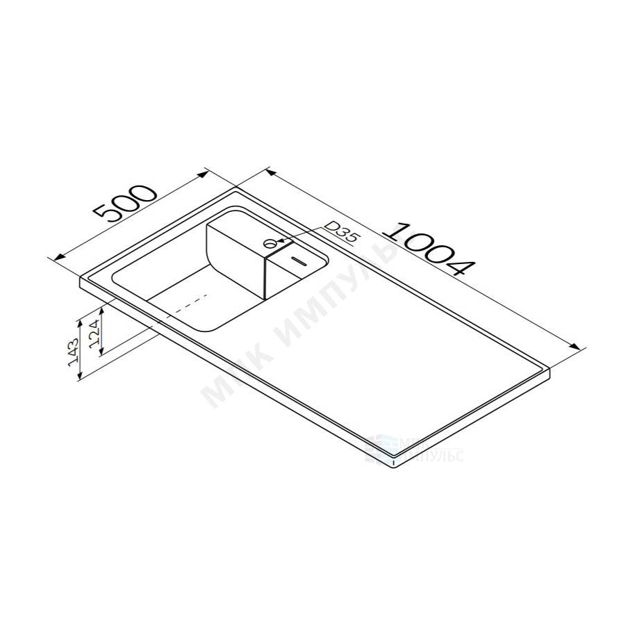 Умывальник подвесной над стиральной машиной X-Joy 100 1 отверстие под смеситель по центру белый AM.PM M85AWPL1001WG — изображение 2