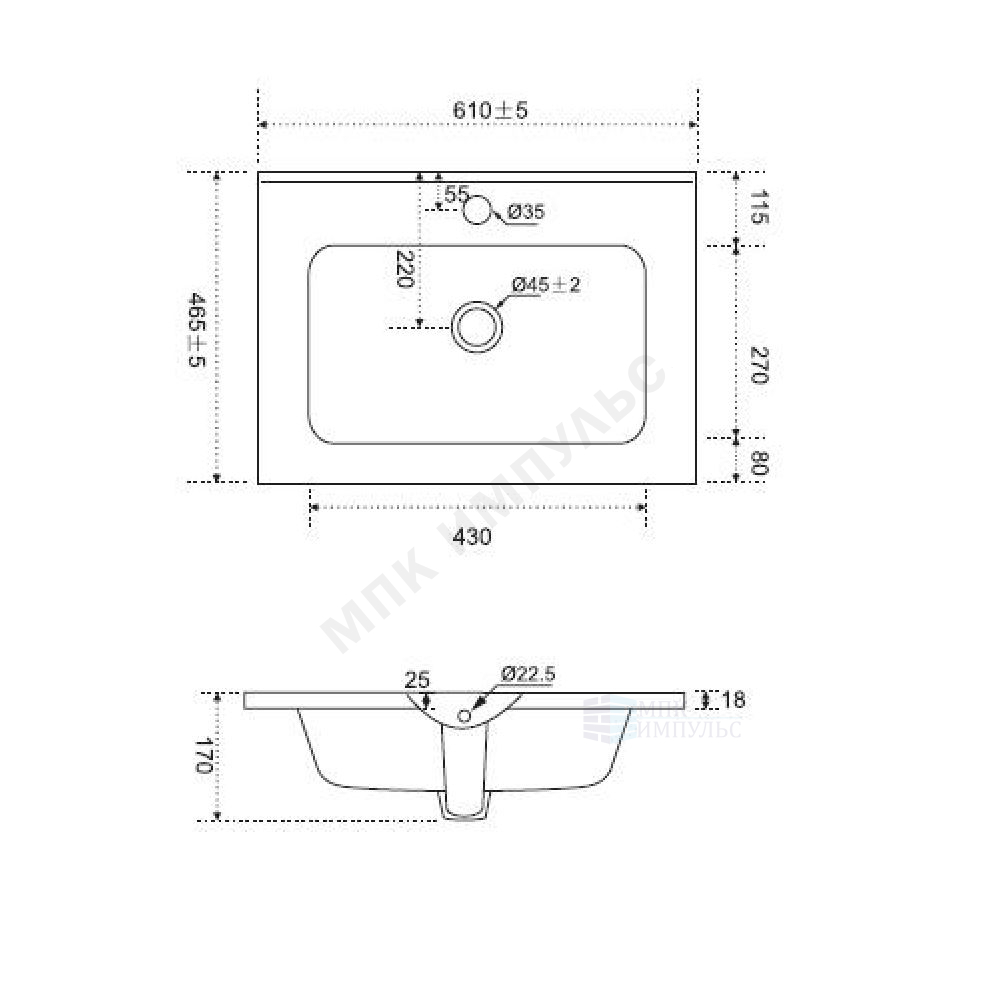 Умывальник мебельный Sense 60 белый AM.PM M7BWCC0602WG — изображение 2