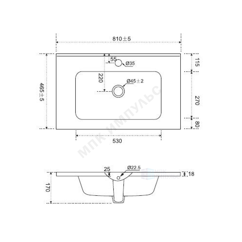 Умывальник мебельный Sense 80 белый AM.PM M7BWCC0802WG — изображение 2