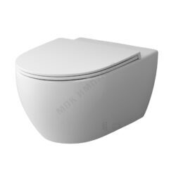 Унитаз подвесной горизонтальный выпуск с сиденьем дюропласт микролифт белый Awe AM.PM C111700SC